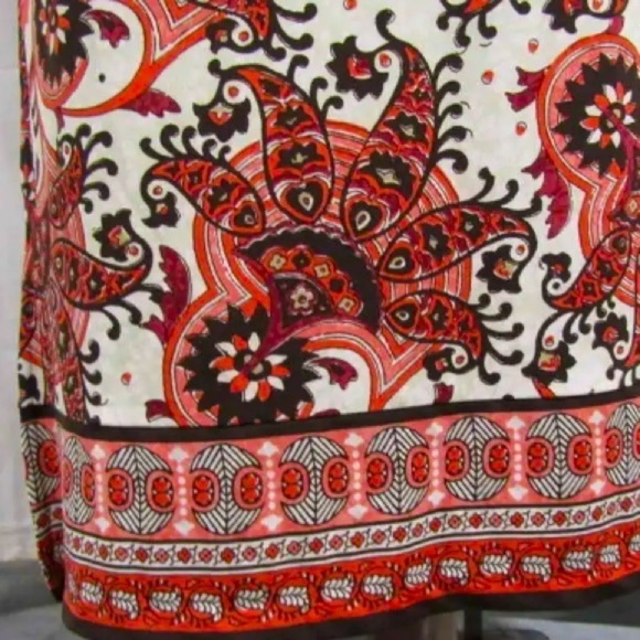 MICHAEL Michael Kors NWOT US Long Sleeve Scoop Neck Maxi Dress Red/White XXS - Picture 6 of 7